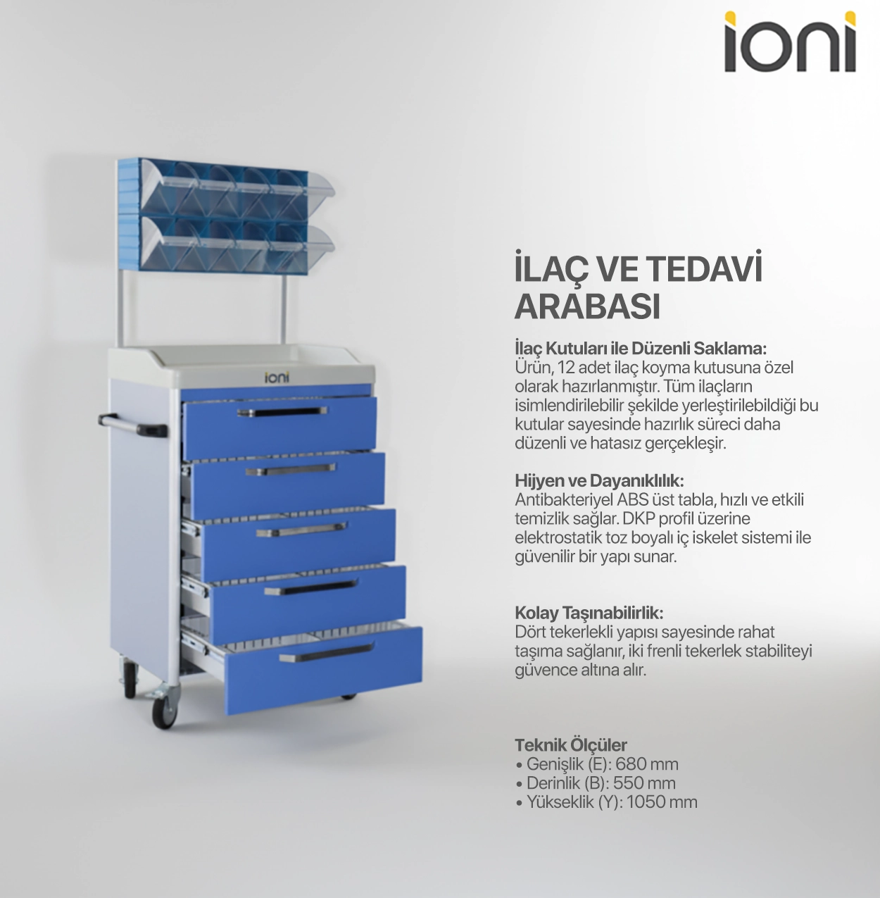 İlaç Hazırlama ve Anestezi Arabası 