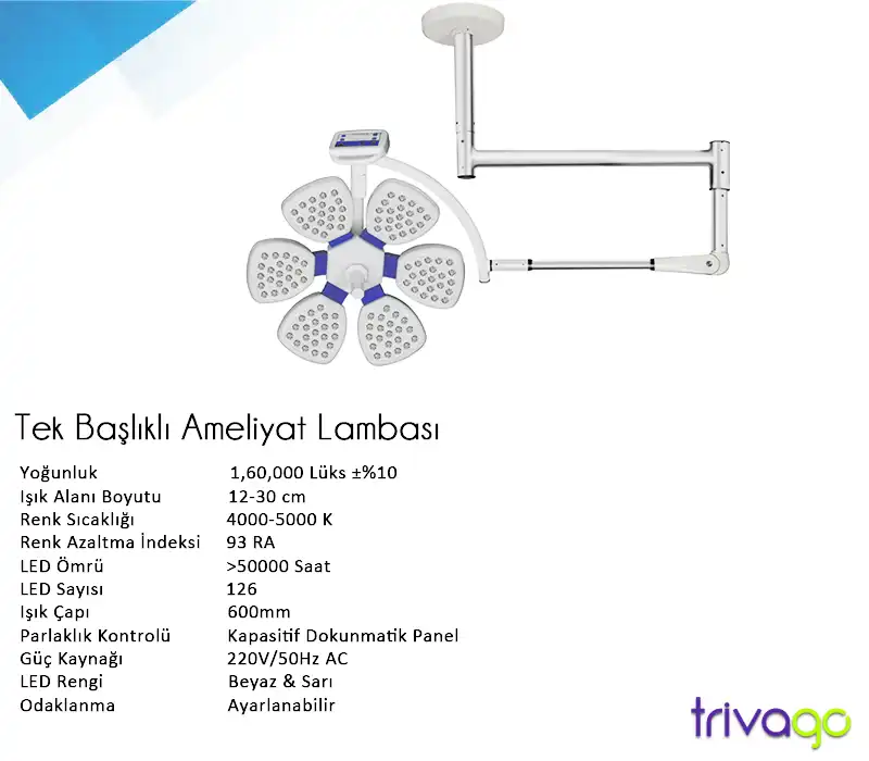  Tek Başlıklı Ameliyat Lambalası