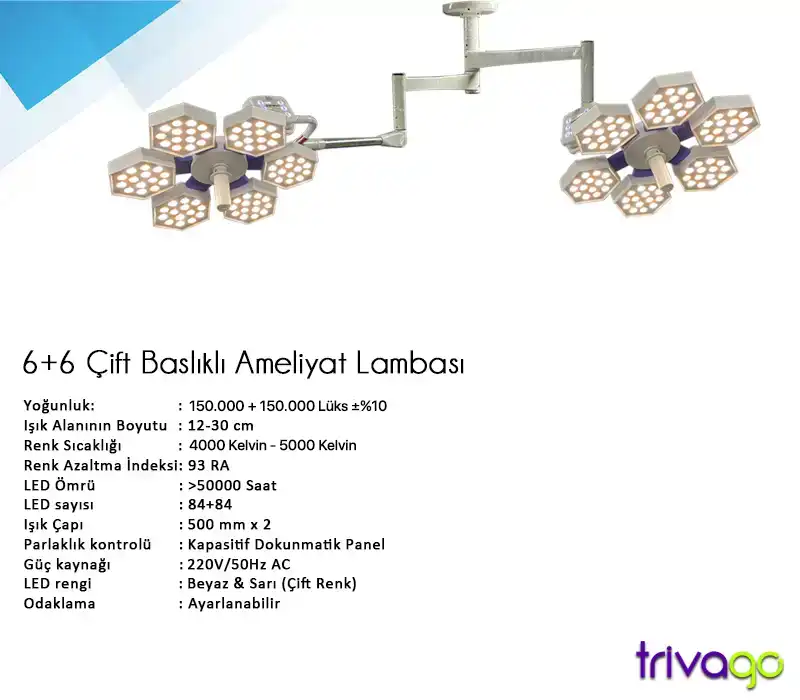              Trivago CT 6+6 Ameliyat Lambası